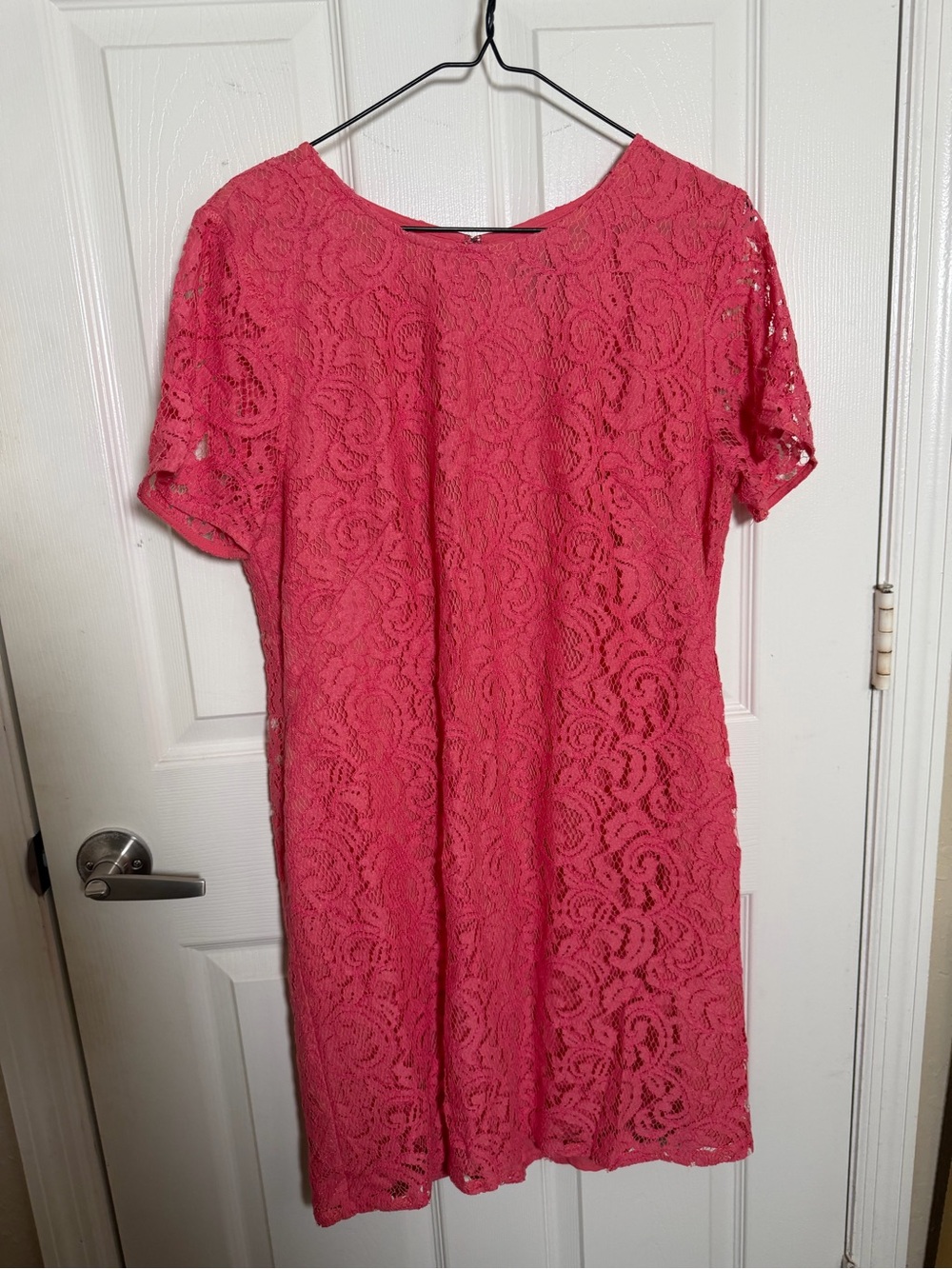 Ann Taylor Coral Lace Shift Dress